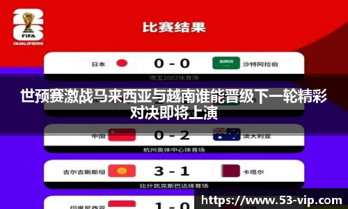 世预赛激战马来西亚与越南谁能晋级下一轮精彩对决即将上演
